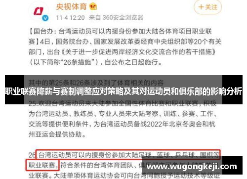 职业联赛降薪与赛制调整应对策略及其对运动员和俱乐部的影响分析